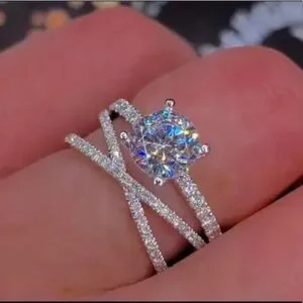 New Gorgeous Bridal Engagement Layered Ring?size 6,7,8 Available